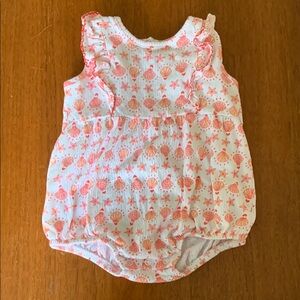 🍊5/$25 NWOT Wonder Nation Pink Seashell Baby Romper size 6-9m